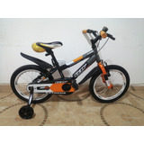 Bicicleta Niñoe 16 Gw Con Rueda, Color Negro Y Naranja