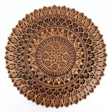 Mandala 3d Mdf Cru 40x40 Cm - 3d 10 - 6 Camadas