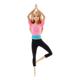 Muñeca Barbie Made To Move Yoga Pink Top 