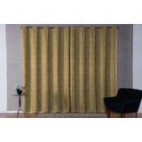 Cortina 3,00x2,50 Jacquard Sala Quarto Luxo Ilhos Cromado