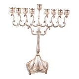 Hanukkah Menorah Candelabro De Metal 9 Ramas Portavelas Para