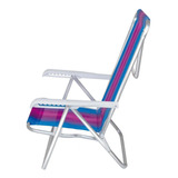 Cadeira De Praia Reclinável 8 Posições Mor Fix Cor Sortidas