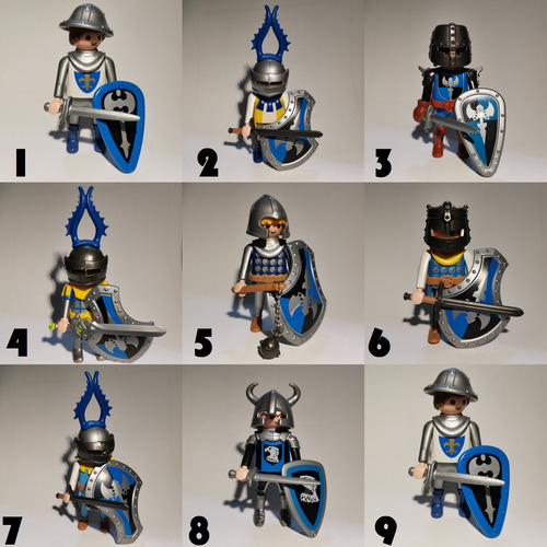 Playmobil Caballeros Del Hacha Azul Medievales Guerreros 