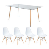 Set De Comedor Mesa Iriarte 120cm + 4 Sillas Eames