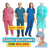 Moldes Uniformes Ambos Medicos Cofias Batas Barbijo 5 Talles