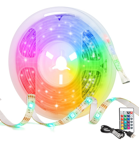 Tiras De Led Rgb 2m Incluye Control Remoto Luces De Navidad