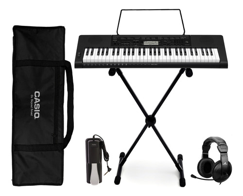 Kit Teclado Casio Ctk-3500 5/8 Capa, Suporte, Pedal E Fone