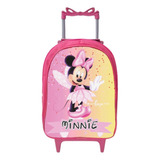 Bolsa Infantil Rodinha Menina Minnie Rosa Costas Resistente 