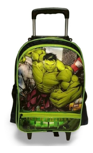 Mochila Infantil Escolar Hulk Super Herois Bolsa Rodinhas