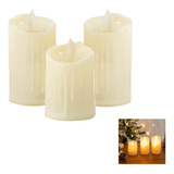 Kit De Velas Led Electrónicas Decorativas De 3 Piezas, 10 X 8, 12 X 8