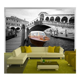 Adesivo De Parede Veneza Barco Lancha Itália 3d 6m² Ntr123