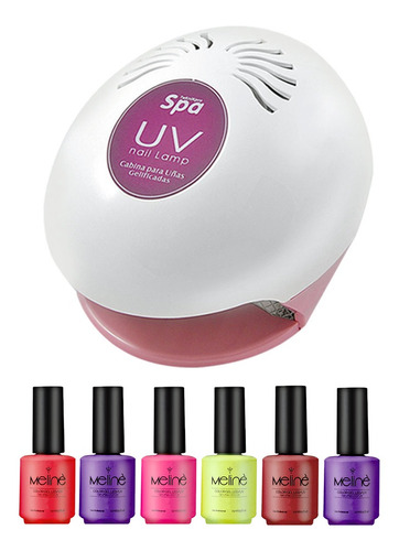 Cabina Uv Manicuria 6 Esmaltes Semipermanentes Meline