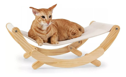 Elegante Columpio De Madera Maciza, Hamaca Para Gatos