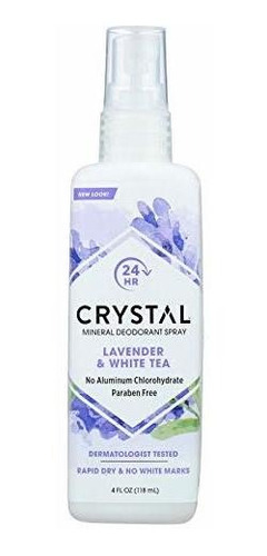 Desodorante De Cristal Mineral Lavanda Y Té Blanco 4 Oz.