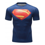 Polera Compresion Superheroes Gym Superman Marvel M/c