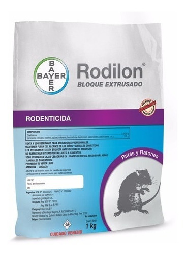 Raticida Rodilon Bloque Extrusado De Bayer X 1kg