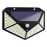 Luminária Solar Parede 100 Led Sensor Presença Com 3 Funções