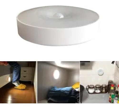 Luz Emergencia Recargable Led Con Sensor De Movimiento 3000k Color Blanco