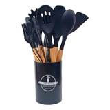 Jogo Utensílios De Cozinha 12 Peças Silicone Colher Concha