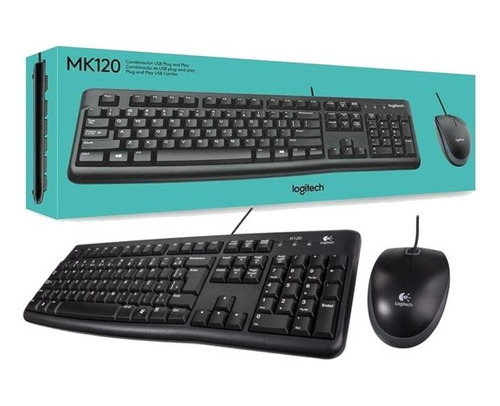 Combo Teclado E Mouse Com Fio Usb Logitech Mk120