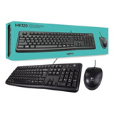 Combo Teclado E Mouse Com Fio Usb Logitech Mk120