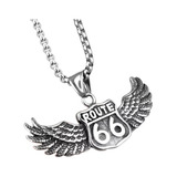 Collar Route 66 Wings, Acero Inoxidable, Hombre