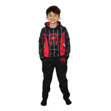 Conjunto Pants Hombre Araña Con Sudadera Para Niños Spideman