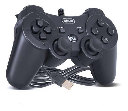 Controle Gamer Usb Para Pc E Playstation 3 Tv Com Fio Preto