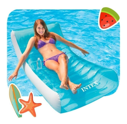 Colchoneta Inflable Rockin Lounge P/pileta 188x99 Cm Intex 