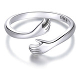 Anillo Ajustable Abrazo Para Mujer Fabricado En Plata 925