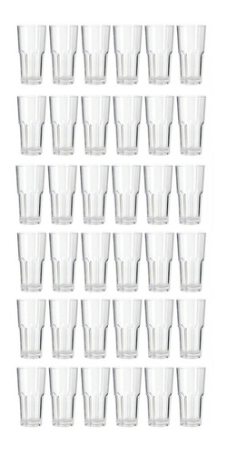 Vaso Acrilico Facetado Trago Largo 330ml Transparente X36