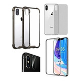 Kit Capa + Pelicula 3d +traseira +camera Para iPhone X Xs