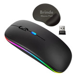 Mouse Sem Fio Com Led Wireless Ergonômico Recarregável 