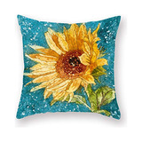 Fundas De Almohada Estampado De Girasoles Al Óleo, Fun...