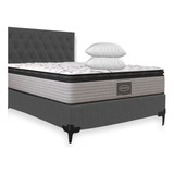 Colchon America Queen Size + Box + Cabecera + 2 Almohadas 