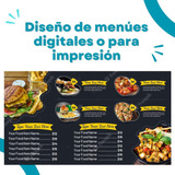 Menúes Digitales O Para Impresión - Diseño