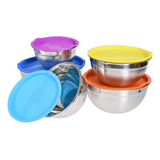 Tazones Bowl Bowls Memi Tapa Cocina Ensalada Ensaladera Acero Inoxidable 5 Piezas Tazon Comida Acero Inox Juego Set X 5 Unidades Bowls Ace Inox Concasse