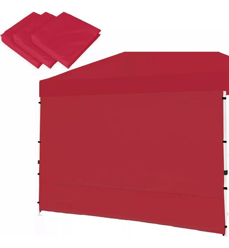 Lona Repuesto Pared Lateral Toldo Plegable 3x4.5 Mts Color Rojo