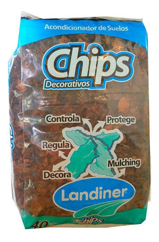 Chips 40 Lts Decorativos De Corteza De Pino Cultivo Mulching