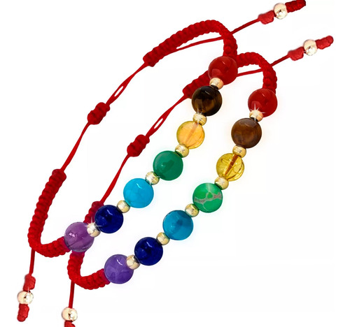 Pulsera 7 Chakras En Oro De 18 Kilates Garantizado X2 (par)