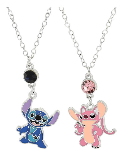 Collares Anime Stitch & Angel Para Mujer Y Hombre - Flor