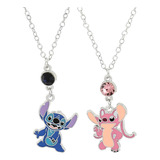 Collares Anime Stitch & Angel Para Mujer Y Hombre - Flor