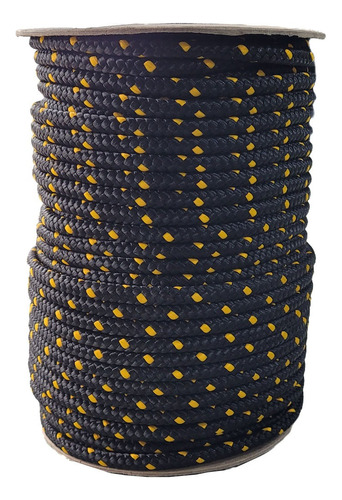 Soga Náutica Trenzada Polipropileno Negra-amarilla 8mmx30m