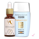 Protetor Facial Isdin Serum Vitamina C Colágeno Rosto Kit