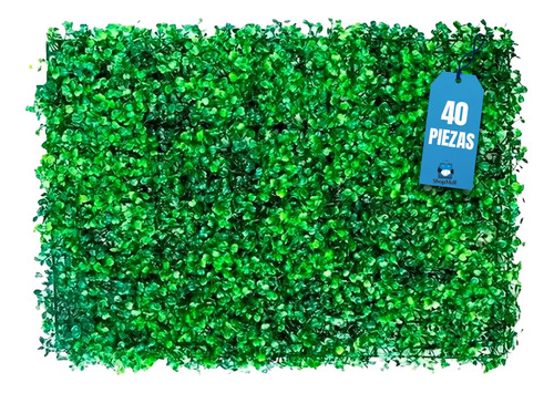 Muro Verde Follaje Artificial Sintético 40 Pzs