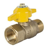 Llave  Paso De Gas 1/2  - 1/2   Hi-he Bronce Certificada