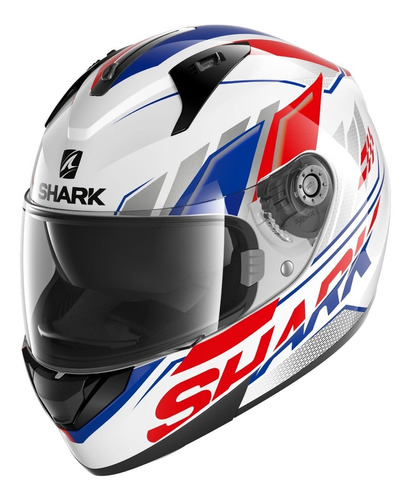 Casco Shark Ridill 1.2 Phaz Blanco/ Rojo Integral Para Moto