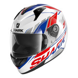 Casco Shark Ridill 1.2 Phaz Blanco/ Rojo Integral Para Moto