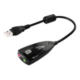 Placa De Som Usb 7.1 P/ Pc E Notebook - Controle Volume