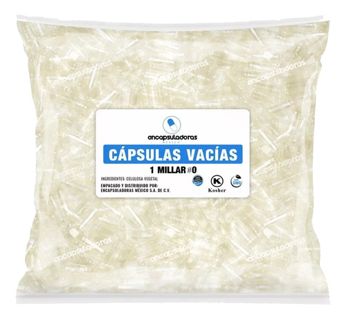 Capsulas Vacias Vegetales 1,000 Caps Tamaño 00